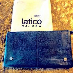 Latino leather wallet in denim blue